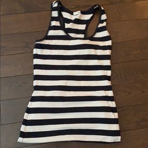 Longer length striped tank top
